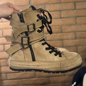 SOLD** Ann Demeulemeester Scamosciata Nero High Top Zip up Buckle Sneakers